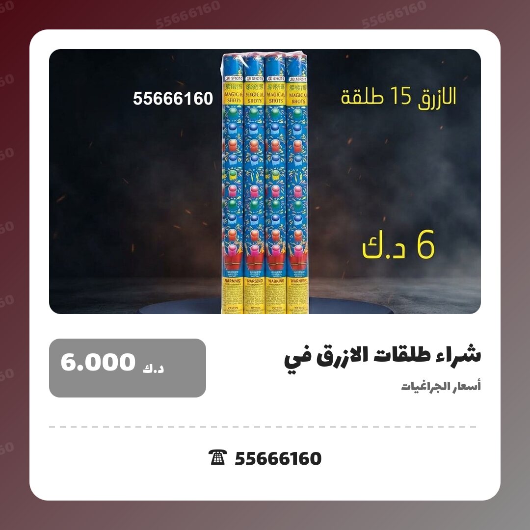 شراء طلقات الازرق في الفحيحيل في الكويت — السعر والتفاصيل